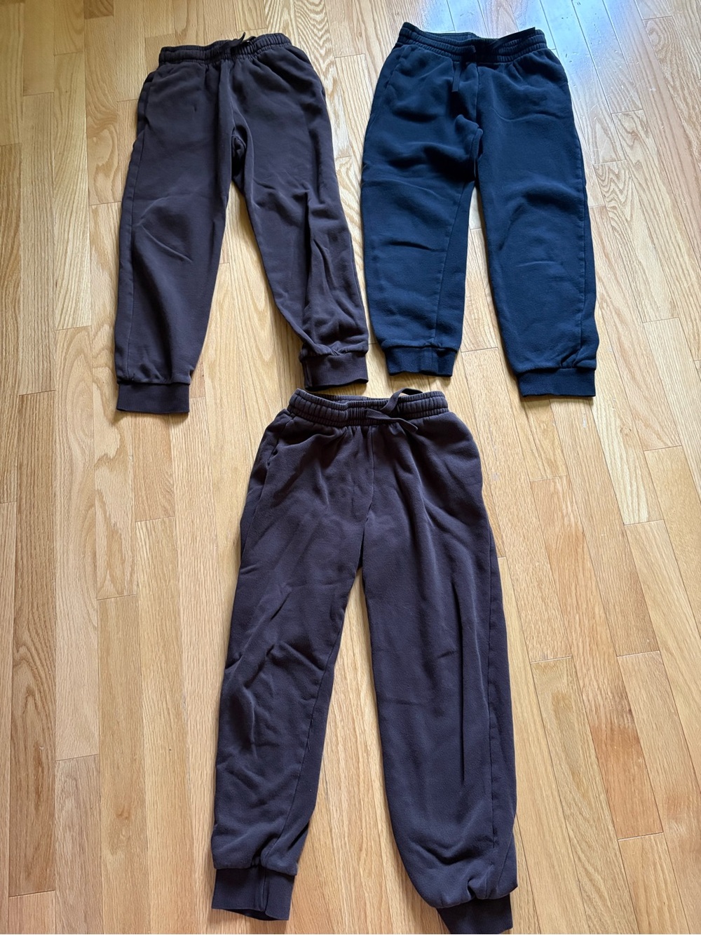 H & M - Lot of 3 - Kids Cozy Jogger Pants - Black and Brown Size 10US